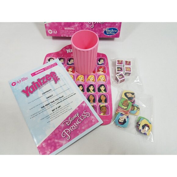 Yahtzee Jr Disney Princess Board Game Dice Ariel Rapunzel Tiana Mulan Complete - Picture 3 of 15